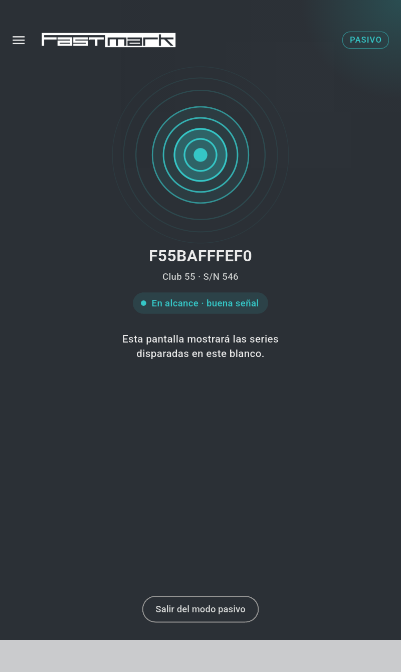 La pantalla de inicio en modo pasivo