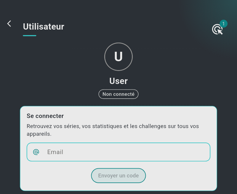 Page utilisateur avec le champ email