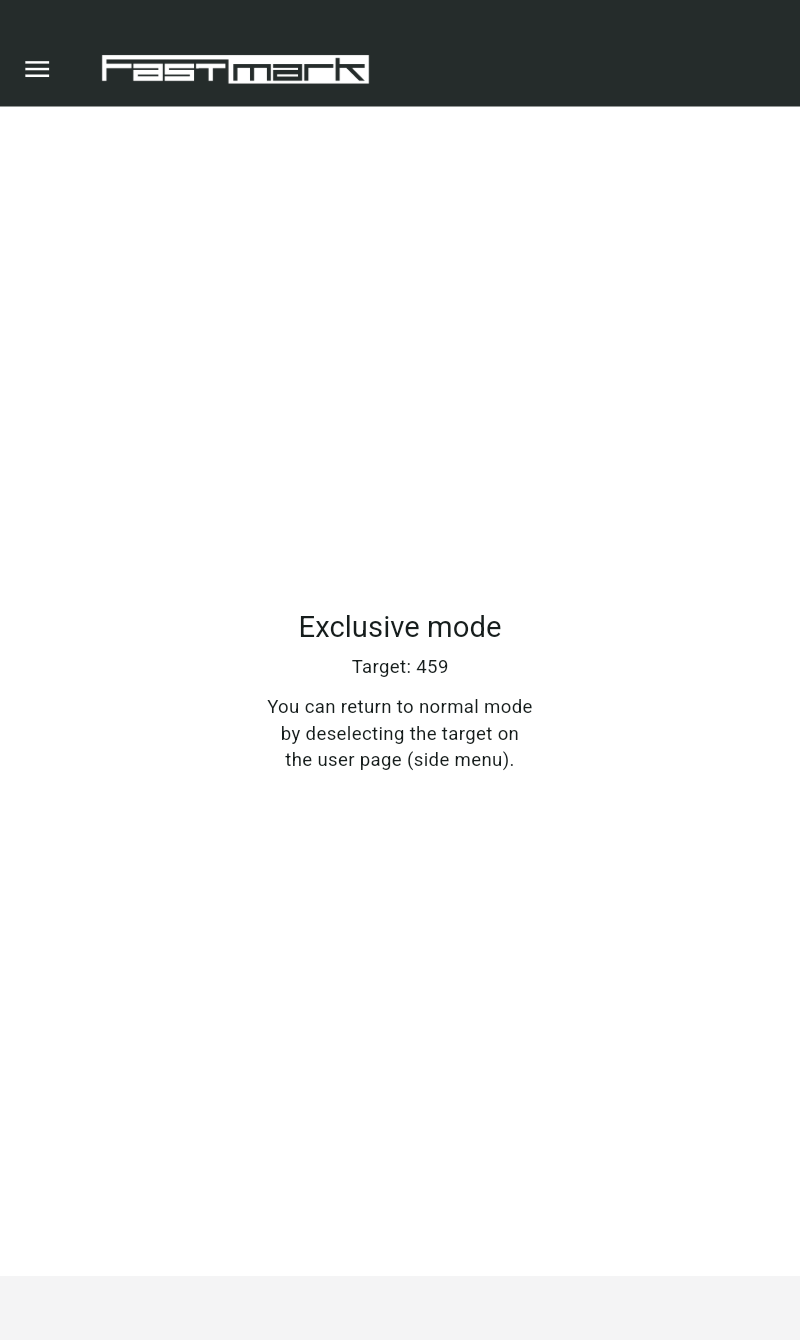 The exclusive-mode home screen
