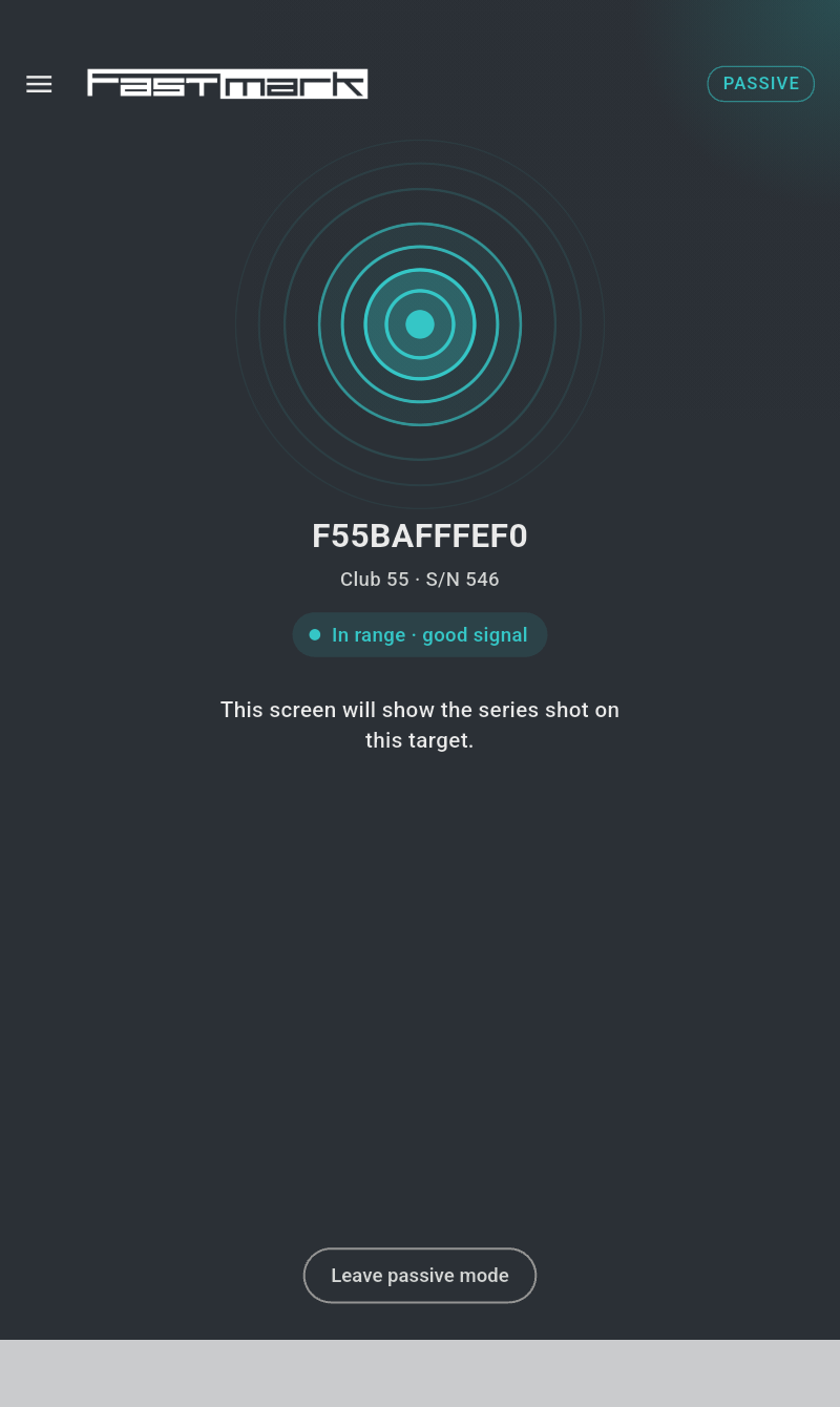 The passive-mode home screen