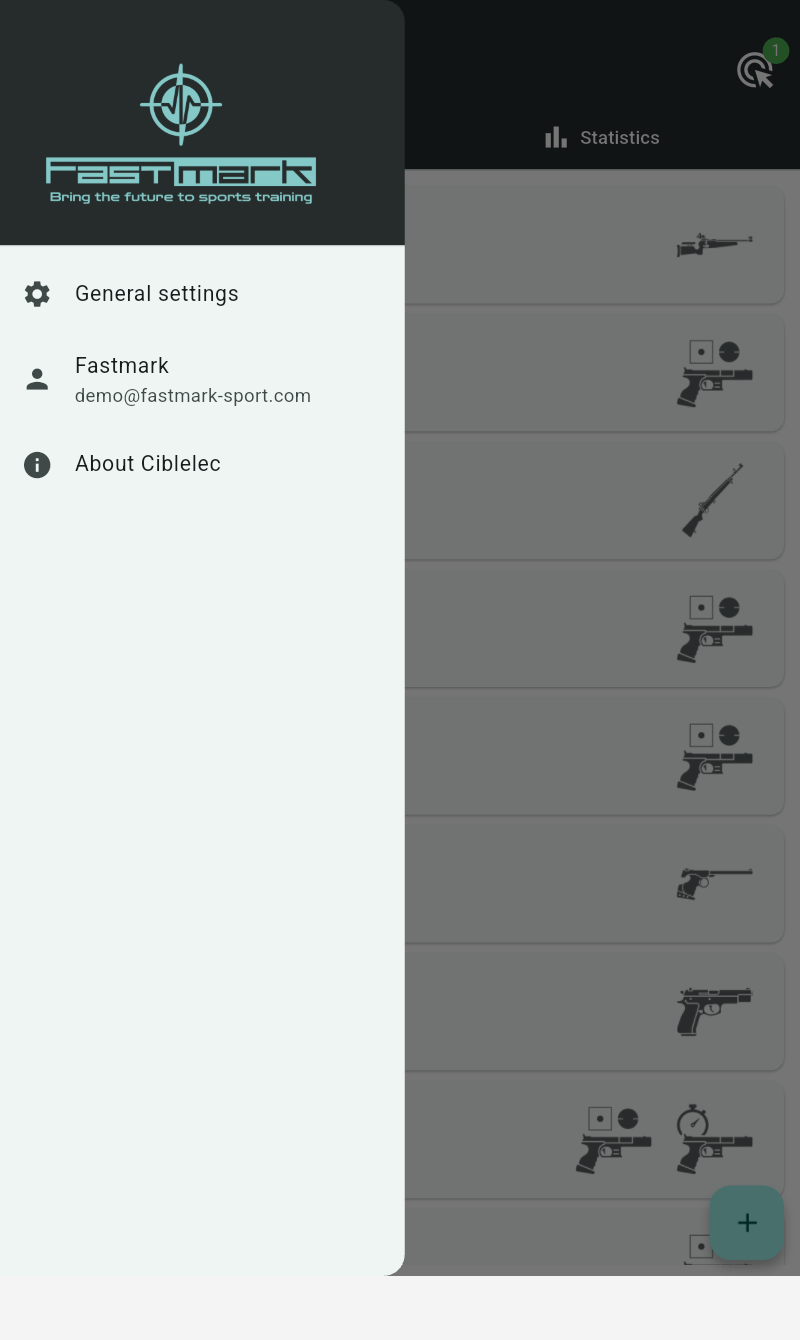 The menu, open over the home screen