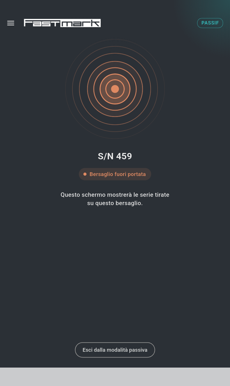 La schermata iniziale in modalità passiva