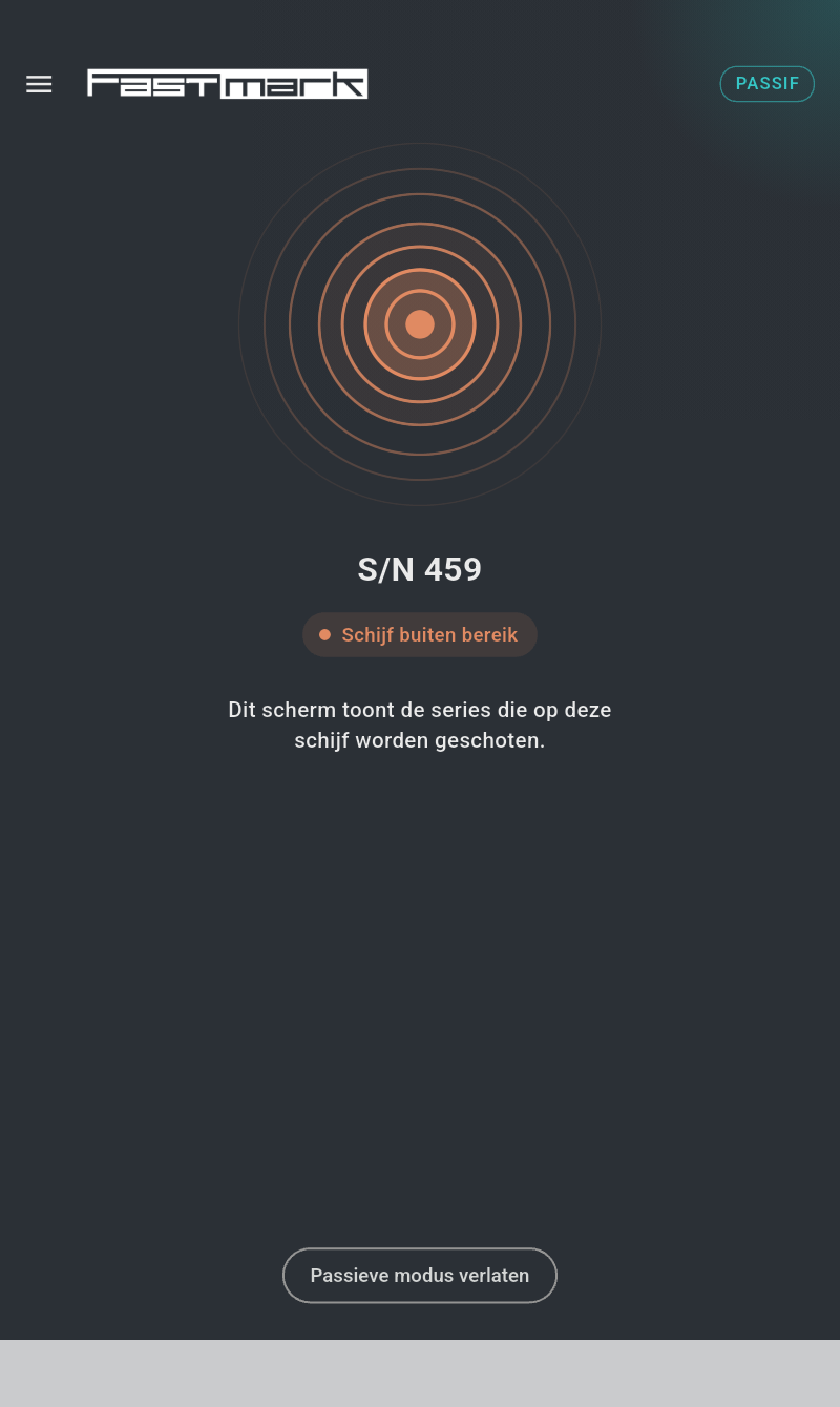 Het startscherm in passieve modus