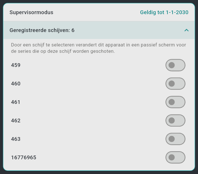 De kaart Supervisormodus op de gebruikerspagina